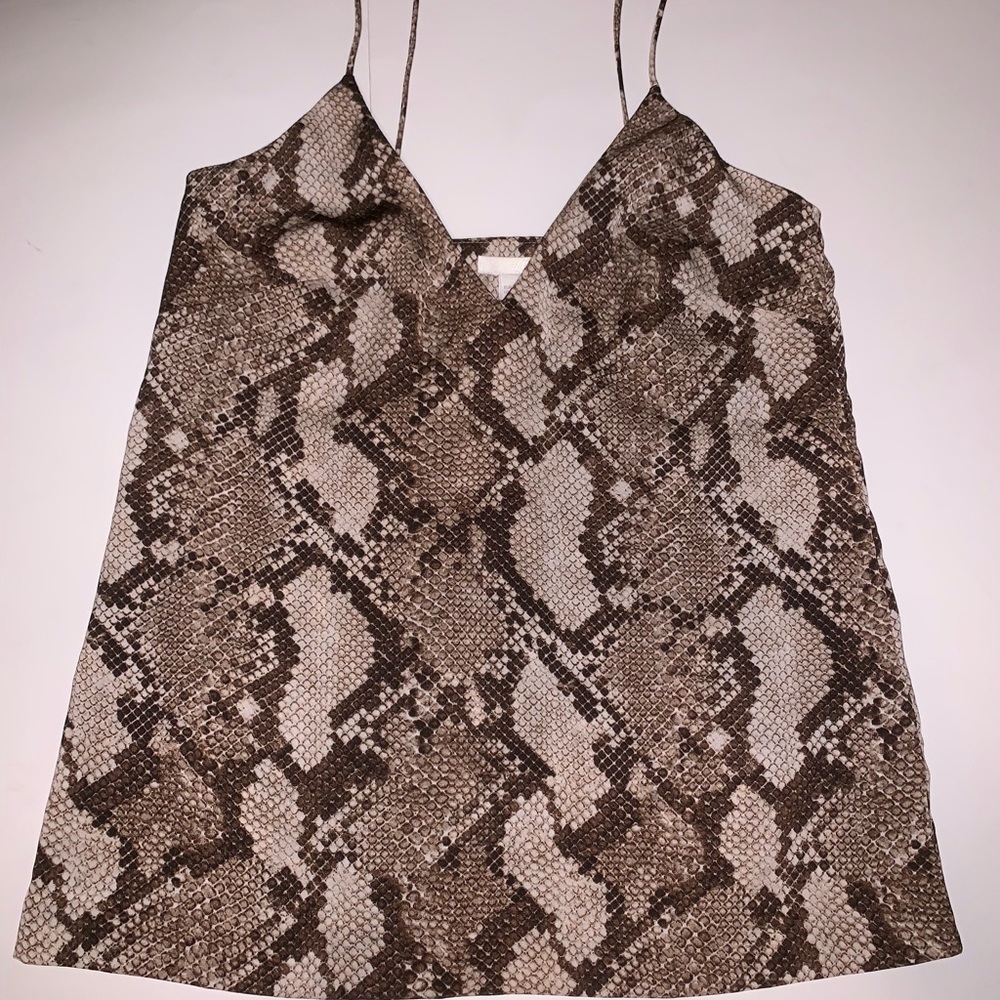 H&M tan /brown snakeskin print tank top size 2